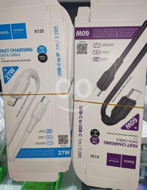 اكسسوارات الهاتف المحمول في منارة - كابلات شحن هوكو X120 سريعة بقوة 60 واط و27 واط | Hoco X120 Fast Charging USB-C Cables