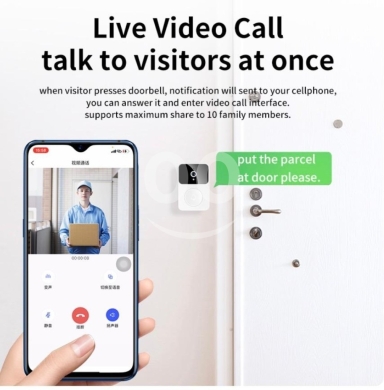 Other electronics in Ras El Nabaa - جرس باب لاسلكي ذكي بإنارة ليلية ورؤية عالية الوضوح | Jmary MF-5 Smart Wireless Video Doorbell