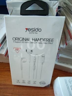 Mobile accessories in Manara - سماعات يسيدو YH50 الأصلية بمنفذ آيفون Lightning للمكالمات والموسيقى | Yesido YH50 Original Lightning