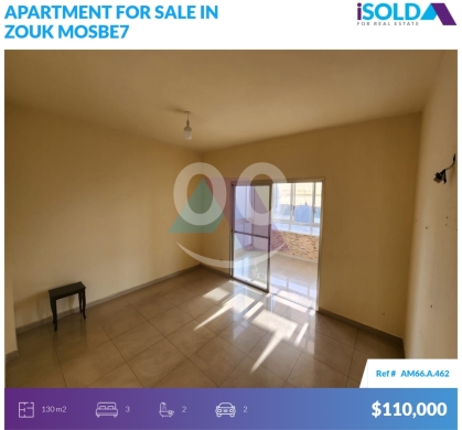Apartments for sale in Zouk Mosbeh - 3 bedroom apartment 4sale in Zouk mosbeh - ذوق مصبحAM66A462
