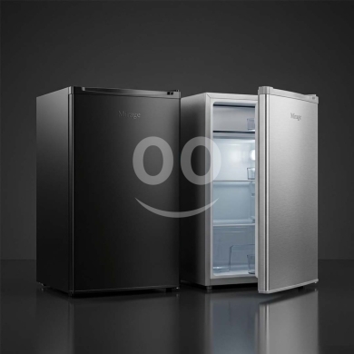 Kitchen in Bouchrieh - Mini Fridge MR-BC93B-SF 90L (5CFT) Black & Silver - Compact Refrigerator with Lamp & 2 Shelves
