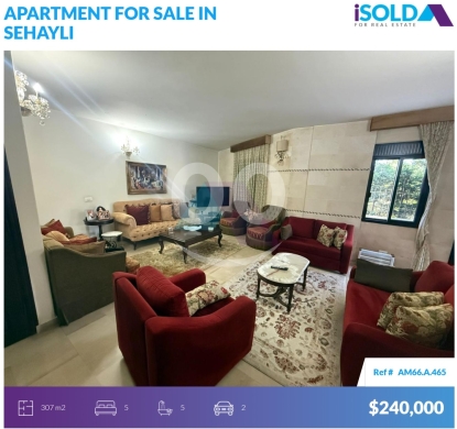 Apartments for sale in Sehayleh - Furnished 250m2 apartment+170m2 Terrace 4 sale in Sehayleh - سهيلةAM66A465