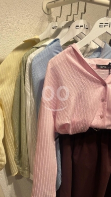 قميص نسائي ناعم مخطط تصميم عصري ألوان متعددة | Women's Striped Soft Shirt Modern Design — 5