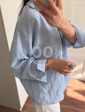 قميص نسائي ناعم مخطط تصميم عصري ألوان متعددة | Women's Striped Soft Shirt Modern Design — 3