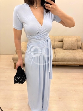 جمبسوت نسائي عصري بتصميم الـ Wrap ألوان متعددة | Women's Trendy Wrap Design Jumpsuit — 4