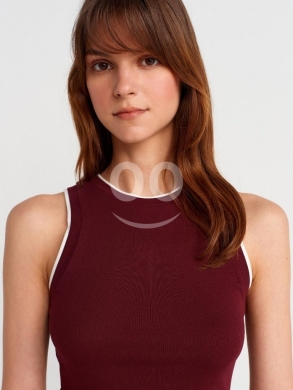 توب نسائي "تانك" مزدوج بتصميم عصري ألوان متعددة | Women's Double Layer Contrast Tank Top — 2
