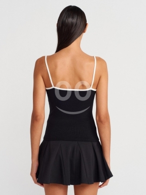 توب نسائي "كاميسول" ريب بتصميم كونتراست | Women's Contrast Ribbed Camisole Top — 9