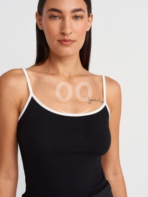 توب نسائي "كاميسول" ريب بتصميم كونتراست | Women's Contrast Ribbed Camisole Top — 8