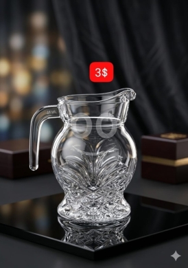 أدوات المطبخ في ادونيس - Elegant JAVA Crystal Glass Water Pitcher | إبريق ماء زجاجي كريستال جافا أنيق