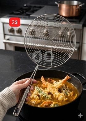 أدوات المطبخ في ادونيس - Stainless Steel Spider Strainer Skimmer | مصفاة قلي شبكية من الفولاذ المقاوم للصدأ