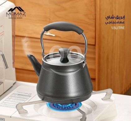 Kitchen appliances in Taalabaya - إبريق شاي مومز 1.5 لتر بغطاء زجاجي | MOMAZ 1.5L Tea Kettle with Glass Lid