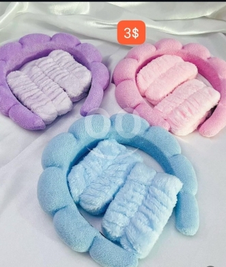 الصحة و الجمال في ادونيس - Plush Spa Headband and Wristband Set | طقم ربطة رأس ومعاصم سبا مخملية
