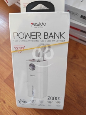 Mobile accessories dans Manara - باور بانك يسيدو YP86 سعة 20000mAh وكابلات مدمجة 22.5 واط | Yesido YP86 Power Bank 20000mAh