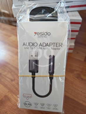 Mobile accessories in Manara - محول صوت يسيدو YAU46 من USB إلى 3.5 ملم للكمبيوتر | Yesido YAU46 USB to 3.5mm Audio Adapter