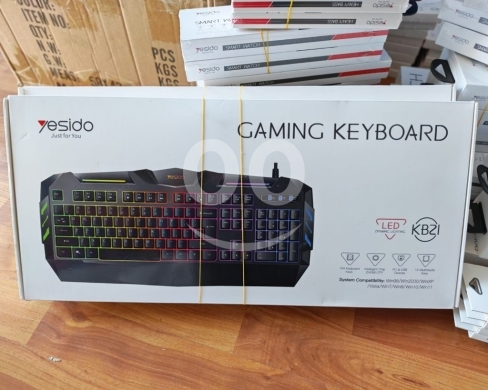 Gaming Console & Accessories dans Manara - لوحة مفاتيح ألعاب يسيدو KB21 بإضاءة LED ديناميكية | Yesido KB21 Gaming Keyboard LED