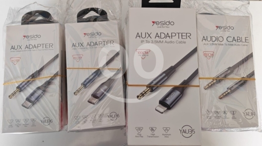 Mobile accessories in Manara - كابلات ومحولات صوت يسيدو AUX للايفون والتايب سي | Yesido AUX Audio Cables & Adapters