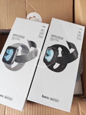 Smart Watches في منارة - ساعة هوكو Y42 الذكية مع حزامين (سيليكون ومعدن) | Hoco Y42 Smart Watch with Two Straps