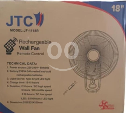 Other electronics in Bchamoun - مروحة حائط JTC قابلة للشحن 18 إنش مع ريموت | JTC 18" Rechargeable Wall Fan with Remote