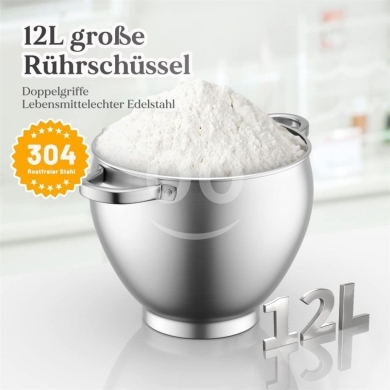 Homelux SC-667 Food Processor 2500 W Kneading Machine, 12 L Food Processor, Dough… — 4