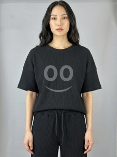 طقم كاجوال مريح باللون الأسود من Styllana Store | Casual Black Ribbed Set