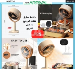 شفاط مطبخ لفلترة الروائح سرعتين تشريج - 18$ | Portable Rechargeable Kitchen Exhaust Fan & Odor Filte