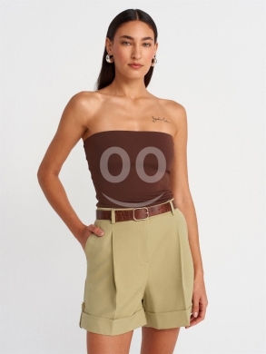توب بدون أكمام بلون كريمي ناعم من Styllana Store | Chic Cream Tube Top — 6