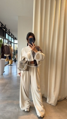 طقم نسائي مريح باللون البني من Styllana Store | Cozy Brown Lounge Set — 2