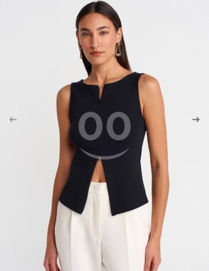 توب بني بسحاب أمامي وتصميم عصري من Styllana Store | Chic Brown Zip-Up Tank Top — 5