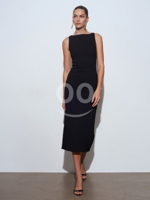 فستان ميدي أنيق بياقة قارب من Styllana Store | Elegant Boat-Neck Midi Dress — 2