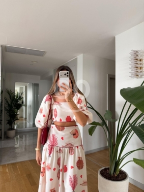 طقم صيفي قطعتين بنقشة صدف البحر من Styllana Store | Two-Piece Seashell Print Summer Set — 2