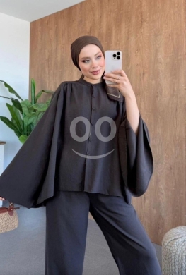 Vêtements, chaussures et accessoires dans Dahr el-Ain - طقم كاجوال عصري بقميص واسع وأرجل عريضة من Styllana Store | Chic Oversized Shirt & Wide-Leg Set