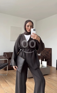 طقم كاجوال أنيق بحزام خصر وأرجل عريضة من Styllana Store | Elegant Belted Tunic & Wide-Leg… — 5