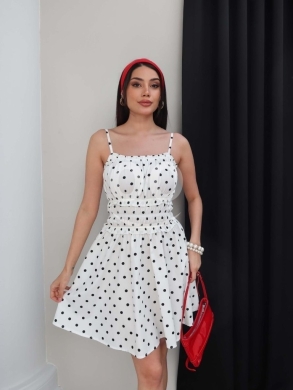 فستان صيفي قصير بنقشة البولكا دوت من Styllana Store | Polka Dot Mini Summer Dress — 3