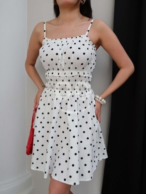 فستان صيفي قصير بنقشة البولكا دوت من Styllana Store | Polka Dot Mini Summer Dress — 4