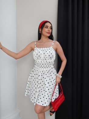 فستان صيفي قصير بنقشة البولكا دوت من Styllana Store | Polka Dot Mini Summer Dress — 2
