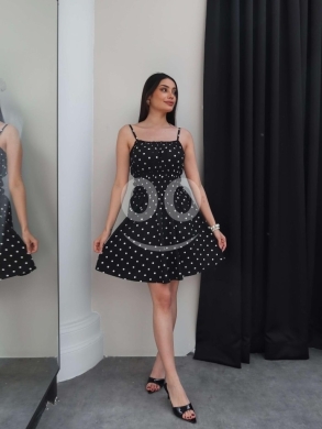 فستان صيفي قصير بنقشة البولكا دوت من Styllana Store | Polka Dot Mini Summer Dress — 6
