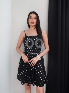 فستان صيفي قصير بنقشة البولكا دوت من Styllana Store | Polka Dot Mini Summer Dress — 8