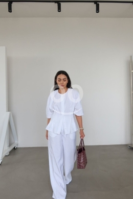 طقم نسائي صيفي أبيض أنيق من متجر Styllana | Elegant White Women’s Summer Set by Styllana — 2
