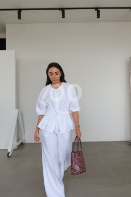 طقم نسائي صيفي أبيض أنيق من متجر Styllana | Elegant White Women’s Summer Set by Styllana — 4
