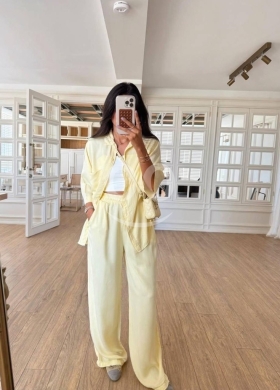 Vêtements, chaussures et accessoires dans Dahr el-Ain - طقم نسائي كاجوال باللون الأصفر الهادئ من متجر Styllana | Pastel Yellow Casual Women&rsquo;s Set