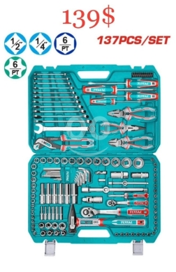 DIY Tools & Materials in Tripoli - طقم أدوات توتال 137 قطعة متكامل | Total 137-Piece Professional Tool Set