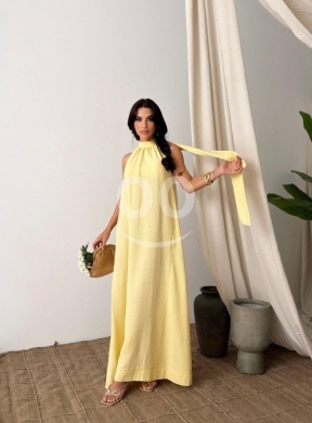 فستان صيفي طويل بتصميم الرسن من متجر Styllana | Styllana Store Elegant Halter Neck Summer… — 3
