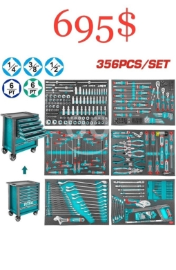 أدوات ومعدات منزلية في طرابلس - خزانة أدوات توتال الاحترافية 356 قطعة | Total 356-Piece Professional Tool Cabinet Set
