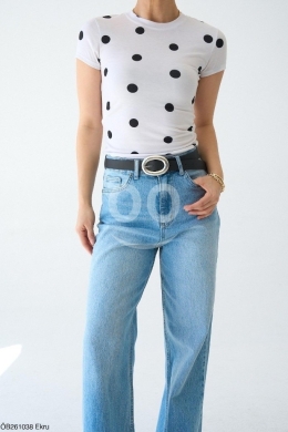 تي شيرت بولكا دوت عصري من متجر Styllana | Styllana Store Trendy Polka Dot Tee — 3