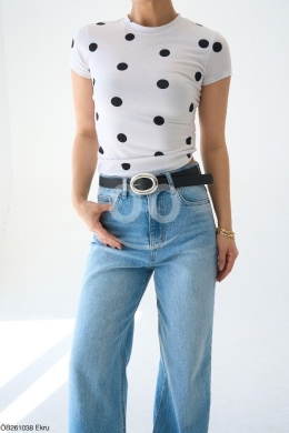 تي شيرت بولكا دوت عصري من متجر Styllana | Styllana Store Trendy Polka Dot Tee — 2