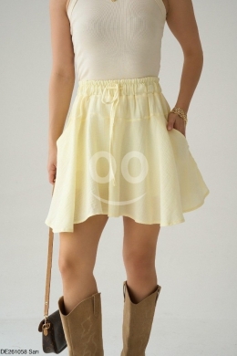 تنورة قصيرة ناعمة برباط خصر من متجر Styllana | Styllana Store Soft Mini Skirt with Drawst… — 3