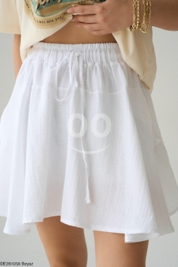 تنورة قصيرة ناعمة برباط خصر من متجر Styllana | Styllana Store Soft Mini Skirt with Drawst… — 5