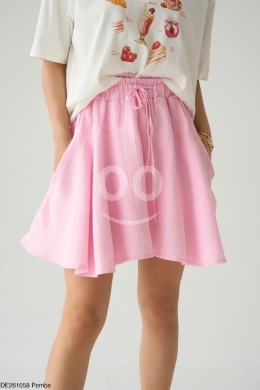 تنورة قصيرة ناعمة برباط خصر من متجر Styllana | Styllana Store Soft Mini Skirt with Drawst… — 7