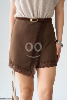 تنورة قصيرة أنيقة بتفاصيل الدانتيل من متجر Styllana | Styllana Store Elegant Lace-Trim Mi… — 4