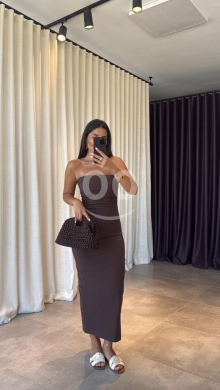 فستان ماكسي "توب" أنيق من متجر Styllana | Styllana Store Elegant Strapless Maxi Dress — 9